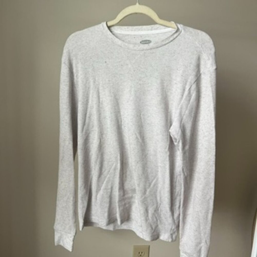 Old Navy Soft-Washed Waffle Knit Long Sleeve Top Gray